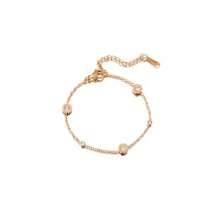 Bracelet chaîne plaqué or rose avec pierres de zircon serties clos, bijou classique pour femme, cadeau - Product Image 5