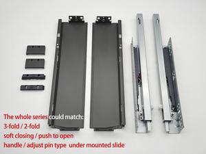 Kim loại mỏng ngăn kéo hộp H150mm siêu mỏng bên tường với mềm đóng undermount Ngăn kéo trượt - Product Image 2