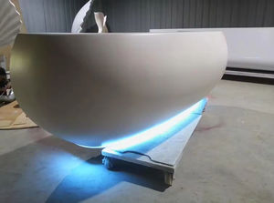 Mostrador de Recepción Extensible Blanco Creativo con Iluminación LED, Mostrador Frontal Moderno en Forma de Concha para Uso en Centros Comerciales y Hoteles - Product Image 5