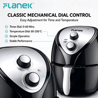 FLANEK FL-5522 Friteuse à air 3,5 L 1200 W à panier unique avec minuterie manuelle et thermostat réglable, cuisson sans huile