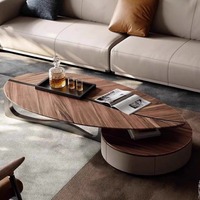 Table centrale en forme de noyer de luxe Mobilier en bois de qualité supérieure contemporain pour salle à manger salon Coffee Shop