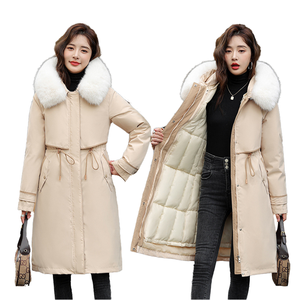 Vente en gros Vestes longues d'hiver pour femmes avec Parkas en polaire Para Mujer Sweat à capuche en fourrure détachable Parka pour femmes - Product Image 1