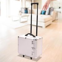 Mallette à roulettes pour bijoux de voyage de grande capacité-Chariot en aluminium robuste pour bibelot, rangement de collier et protection de collection