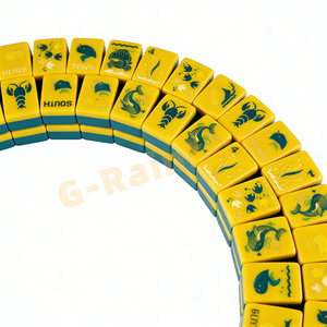 Tuiles de Mahjong Américaines Jaunes à Motif Personnalisé, Quatre Couches, pour le Divertissement et les Fêtes de Famille - Product Image 5
