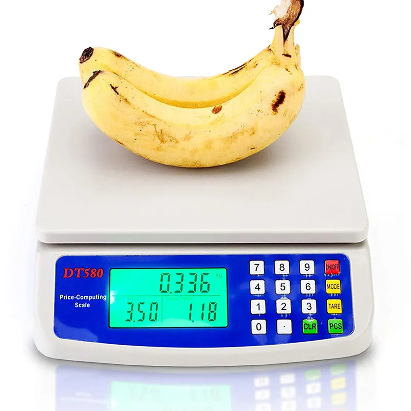 مقياس مطبخ رقمي إلكتروني بدقة 30 أو 1 جرام شاشة عرض LCD ميزان الوزن للمتجر التجاري