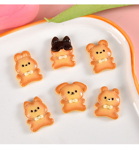 Factory Sell Simulation Cartoon Bear Shape Biscuits Resin Charms