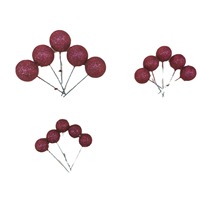 Décorations de gâteau, ornements colorés en acier inoxydable, boules de paillettes, décorations de gâteau d'anniversaire, 1 paquet de 20 pièces