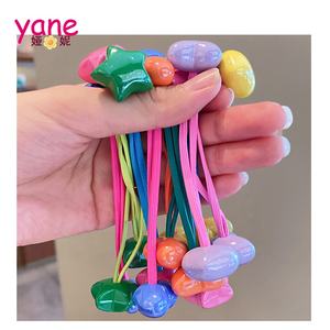 Çok renkli çift yıldız kalp kız için lastik toka <span class=keywords><strong>2</strong></span> parça lastik bant - Product Image 2