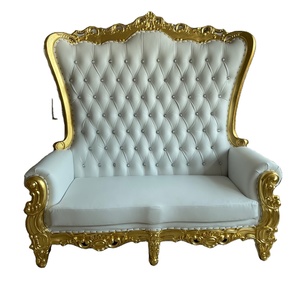 Venta al por mayor sillas de Trono Blanco respaldo alto <span class=keywords><strong>alquiler</strong></span> de eventos Silla de novia y novio sillas de <span class=keywords><strong>boda</strong></span> asiento de amor banquete fiesta - Product Image 1