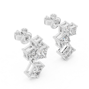 Boucles d'oreilles en diamant de laboratoire argenté, bijoux de créateur élégants, accessoire de mode étincelant, cadeau remarquable - Product Image 3
