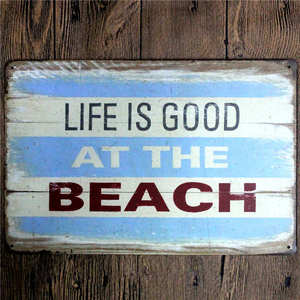 Playa Vintage Metal pared placas decorativas de la lata de café Bar Club garaje decoración hogar Decoración 20x30 cm - Product Image 2