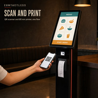 Kiosque de paiement en libre-service, terminal de commande à écran tactile, caisse enregistreuse sur pied pour la vente au détail et la restauration