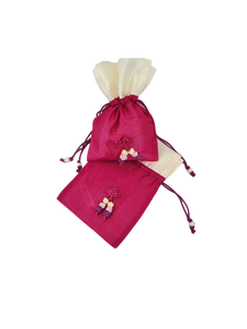 [Goyu] Mini Bolsa Coreana Tradicional Bokjumeoni con Cordón, Bordada, de Poliéster, Ligera, Reutilizable, para Cosméticos - Product Image 1
