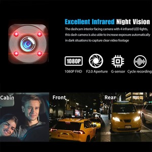Nouvelle caméra embarquée haute définition 1080P à triple objectif, vision nocturne à 170 degrés, affichage simultané, caméra de recul, WiFi pour téléphone portable - Product Image 6