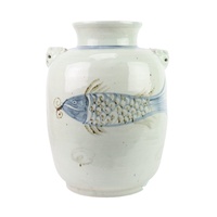 RZNA32-A peint à la main sous glaçure rouge hiver Melon pot poisson de bon augure Mortif Vase cadeau d'affaires durable personnalisable