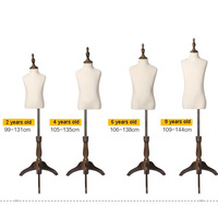 Mannequin Buste Enfant Réglable Sans Tête avec Base Trépied en Bois pour Vitrine de Magasin de Vêtements Utilisation par les Couturiers Matériau Mousse