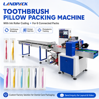Machine d'emballage horizontale automatique à 6 postes pour produits de papeterie, brosses à dents, rasoirs, oreillers et autres articles en continu