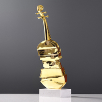 Sculpture en résine électro-plaquée abstraite moderne de luxe en fibre de verre pour la décoration de sol d'hôtel