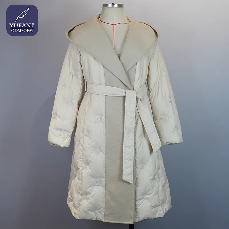 Yufan casacos longos para mulheres, casacos compridos de pele de cordeiro para mulheres, quente e de inverno