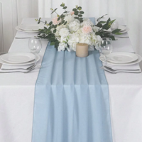 Chemin de table bleu clair, chemin de table décoratif pour mariage, chemin de table de fête (1 pièce)