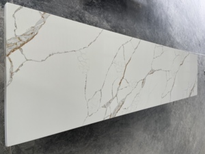 GOLDTOP Big Slab Polished Quartz White Modern for Hotel Island Vanity Tops Customized Size & Thickness Waterproof Eco-Friendly - Product Image 3