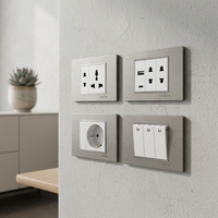 Interrupteur modulaire SANSHE gris brossé style 118, prise de courant universelle, accessoires électriques DIY pour la décoration de la Thaïlande et de la Malaisie