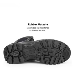 Stivale tattico di fornitura di fabbrica con vera pelle e stivale di sicurezza in acciaio per attrezzature di difesa personale - Product Image 6