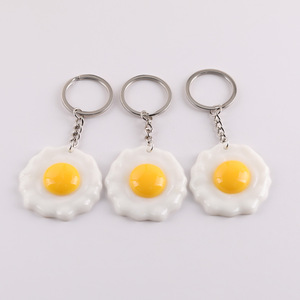 Porte-clés œuf frit en résine plastique, forme ronde, pour sac ou ornement d'écouteurs - Product Image 5