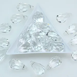 Contas de cristal transparente em forma de pedra, atacado, gota, corte, para acessório de joia
