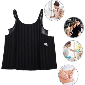 Dongqian 25 Steel Boned Waist Support Trainer Fitness Women <strong>Vest</strong> Leather 100% Latex Trimmer <strong>Sweat</strong> <strong>Vest</strong> - Product Image 6