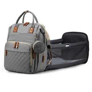 Bolsa de Pañales Impermeable para Bebé, Bolsa de Viaje Plegable para <span class=keywords><strong>Cuna</strong></span>, <span class=keywords><strong>Mochila</strong></span> de Maternidad - Product Image 4
