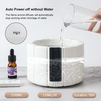 Humidificateur 3D Effet Feu de Camp Simulé 250ml, Diffuseur d'Arômes à Flamme LED avec Télécommande