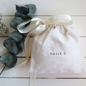 Eco Friendly Packaging Linen Pouch Lingerie <strong>Drawstring</strong> <strong>Personalised</strong> Bride Gift Babyshower Gift Cotton <strong>Bags</strong> - Product Image 3