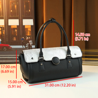 Nouveau sac à main de luxe léger en cuir de serpent coloré, sac Boston à bandoulière