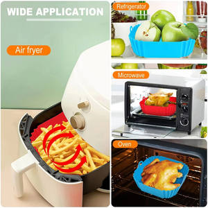 Plaque de cuisson carrée en silicone réutilisable pour friteuse à air, barbecue, four et cuisine, idéale pour la cuisson des aliments - Product Image 3