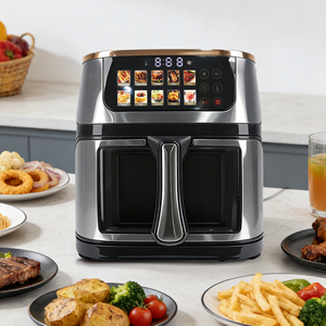 หม้อทอดไร้น้ำมันไฟฟ้าทรงสี่เหลี่ยมคลาสสิก รุ่นใหม่ 10-in-1 หน้าจอสัมผัส LCD สแตนเลสสตีล สำหรับครัวเรือน ทำอาหารเพื่อสุขภาพ รุ่น KA03013 - Product Image 1