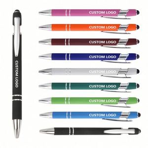 Wholesale Metal 2 in 1 Ballpen Stylus Colorful Company Brand Advertising <b>Gift</b> Office Ballpoint Pen With Custom Logo - Product Image 1