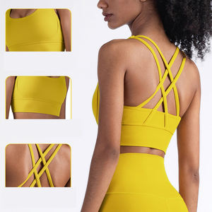 Soutien-gorge <span class=keywords><strong>de</strong></span> sport rembourré classique à dos croisé pour filles, vêtements <span class=keywords><strong>de</strong></span> sport, <span class=keywords><strong>sous</strong></span>-vêtements <span class=keywords><strong>de</strong></span> sport, haut <span class=keywords><strong>de</strong></span> yoga, soutien-gorge <span class=keywords><strong>de</strong></span> sport - Product Image 2
