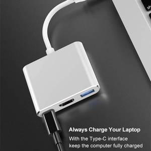 Nhà Máy bán hàng trực tiếp ba trong một tốc độ cao bền Hub USB3.0 độ nét cao 4K Hub <span class=keywords><strong>USB</strong></span>-C đa <span class=keywords><strong>Port</strong></span> -3 En 1 - Product Image 4