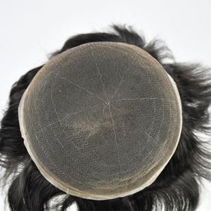 Perruque pour homme en dentelle française complète, base en soie, 100% cheveux humains, prothèse capillaire respirante - Product Image 3