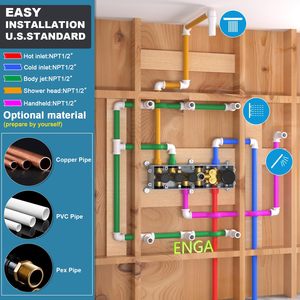 <span class=keywords><strong>Douche</strong></span> de <span class=keywords><strong>plafond</strong></span> à effet pluie noir mat 16 pouces, système de <span class=keywords><strong>douche</strong></span> numérique thermostatique en laiton avec robinet de température à bouton-poussoir - Product Image 4