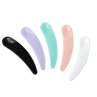 Mini spatule à maquillage en plastique, 10 pièces, blanc/noir/clair, impression logo, cuillère à cosmétiques