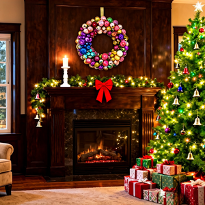 Guirlande <span class=keywords><strong>de</strong></span> Noël personnalisée, nouvelle, décorative, boule brillante, fleur, décoration murale, décoration <span class=keywords><strong>de</strong></span> porte, ornement festif, fabrication écologique - Product Image 6