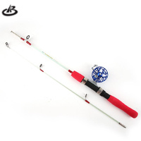 Tongkat pancing es, 60cm-100 cm air tawar ultra ringan serat kaca 2 busa Solid Grip musim dingin