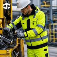 Veste antistatique de travail JIADE FR pour hommes, veste haute visibilité résistante aux flammes, imperméable, fermeture éclair, multi-poches, pour mines, entrepôts, industrie