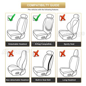 Juego de 1/5 Fundas de Asiento de Coche de Cuero con Cojín de Lino, Protector Universal para la Mayoría de los Sedanes, SUV y Camionetas Pequeñas - Product Image 4