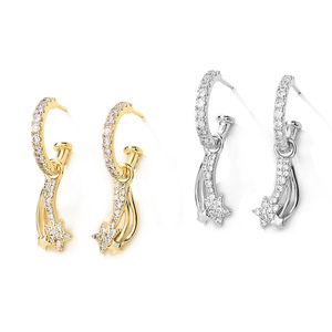 Pendientes de Diseño Exclusivo RAKOL EP5137 con Forma de Estrella, Joyería de Moda con Circonita, Pendientes Coreanos para Mujer - Product Image 2