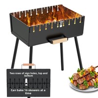 Barbecue portable moderne en métal thermolaqué pour la maison, pliable, pour le camping en extérieur, avec système de sécurité anti-flamme
