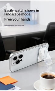 Support de téléphone <span class=keywords><strong>portable</strong></span> personnalisé avec logo, miroir intégré, support de bureau <span class=keywords><strong>portable</strong></span> et léger, combiné avec un support de miroir de maquillage - Product Image 6