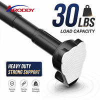 ARODDY Tringle à rideau à tension sans perçage, glisse fluide, 25 mm, 35,43-62,99 pouces, robuste, en acier au carbone, verrouillage interne, OEM avec crochets